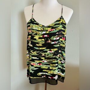 a.n.a Vibrant Green and Black Camisole